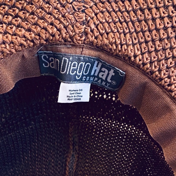 🌟HP🌟NWOT Packable Wide Brim Brown Knit & Seed Bead Band Hat by San Diego Hat Co. - Picture 12 of 15